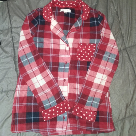 NWOT very soft Carole Hochman pajamas/lounge wear set- plaid and polka-dot - Picture 5 of 8